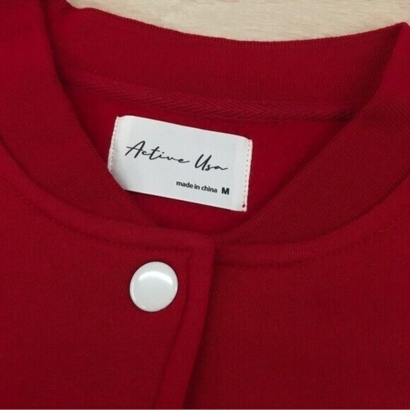 Varsity letter Jacket Women  Medium Red White Letter A Retro Sporty50s Carhop - Picture 13 of 14